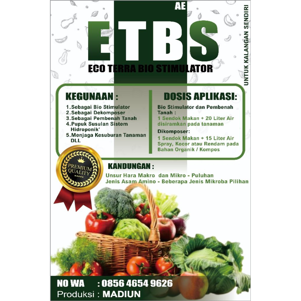 PUPUK ORGANIK SUOER "ETBS" DECOMPOSER PALING JOOSS