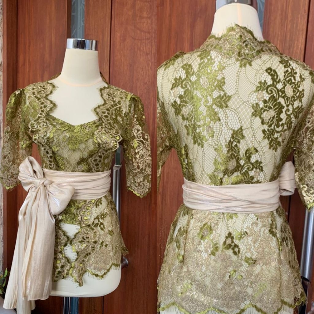 Kebaya brokat sparkle lengan pendek | kebaya bridesmaid | kebaya lengan pendek grosir