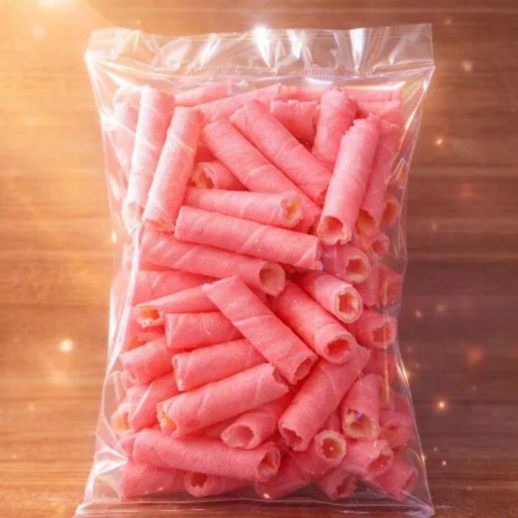 Wafer Roll Strawberry kemasan 10k