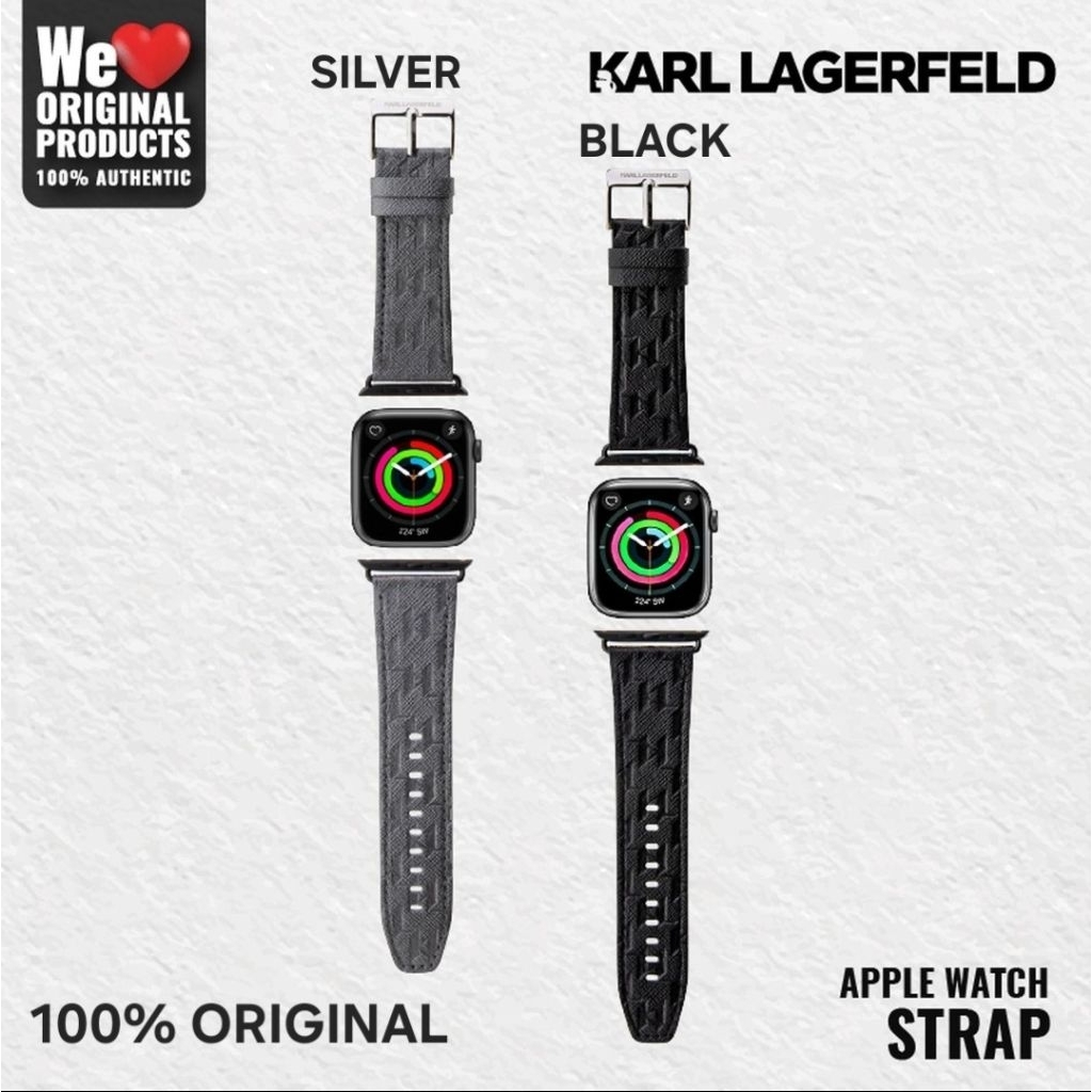 Universal Strap for Apple Watch - KARL LAGERFELD Saffiano Mono - 100% ORIGINAL