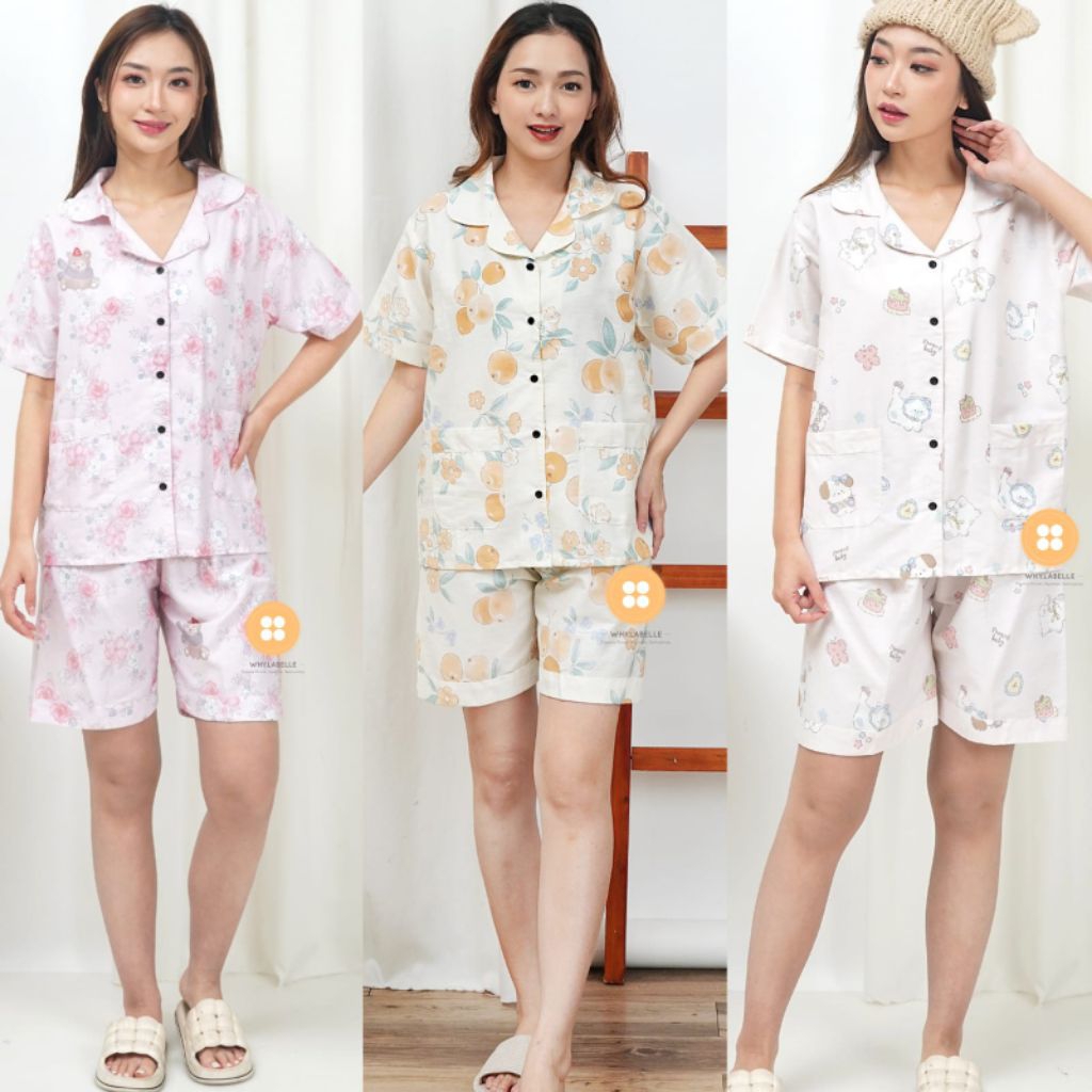 WHY.LABELLE baju tidur piyama katun JEPANG murni 100%