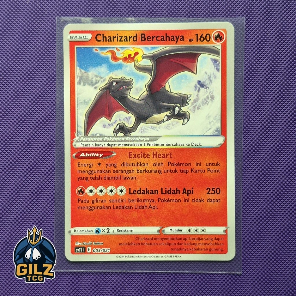 Kartu Pokemon Charizard Bercahaya 003/021