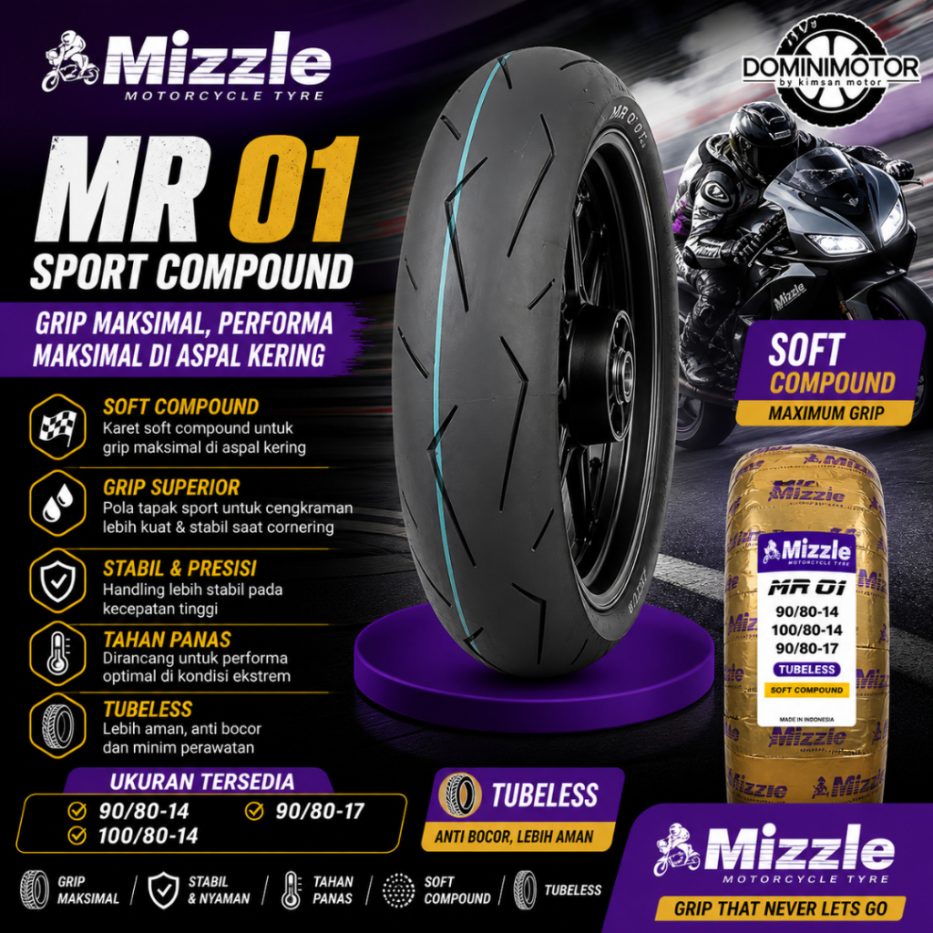 Mizzle Mr 01 100/80 Ring 14 Ban Motor Ring 14 Tubles