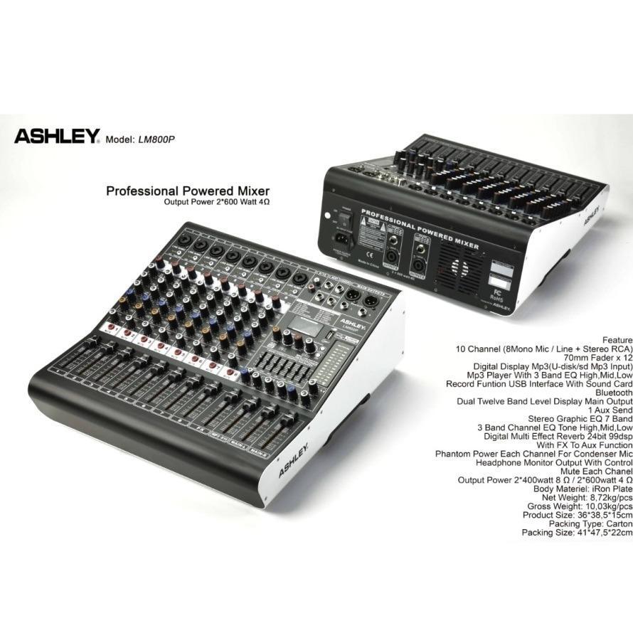POWER MIXER ASHLEY LM-800P 8CHANNEL POWER MIXER ASHLEY LM-800P BLUTOOTH  ORIGINAL PROFESSIONAL