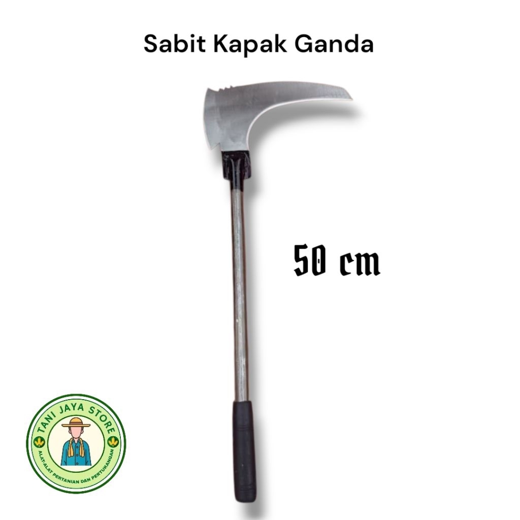 Sabit Kapak Ganda Baja Asli | Alat Pemotong Ranting Pohon | Alat Panen Padi Potong Rumput