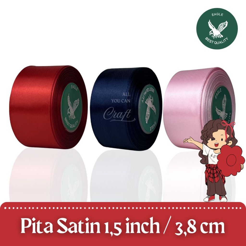 Pita Satin Eagle 1.5 Inch = 3.8 CM pita kado pita wisuda pita hampers pita buket