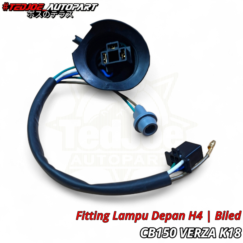 Fitting Lampu Depan H4 Honda CB150 Verza K18 Upgrade Biled - Kabel Soket Lampu Utama Kaki 3 Kode 331