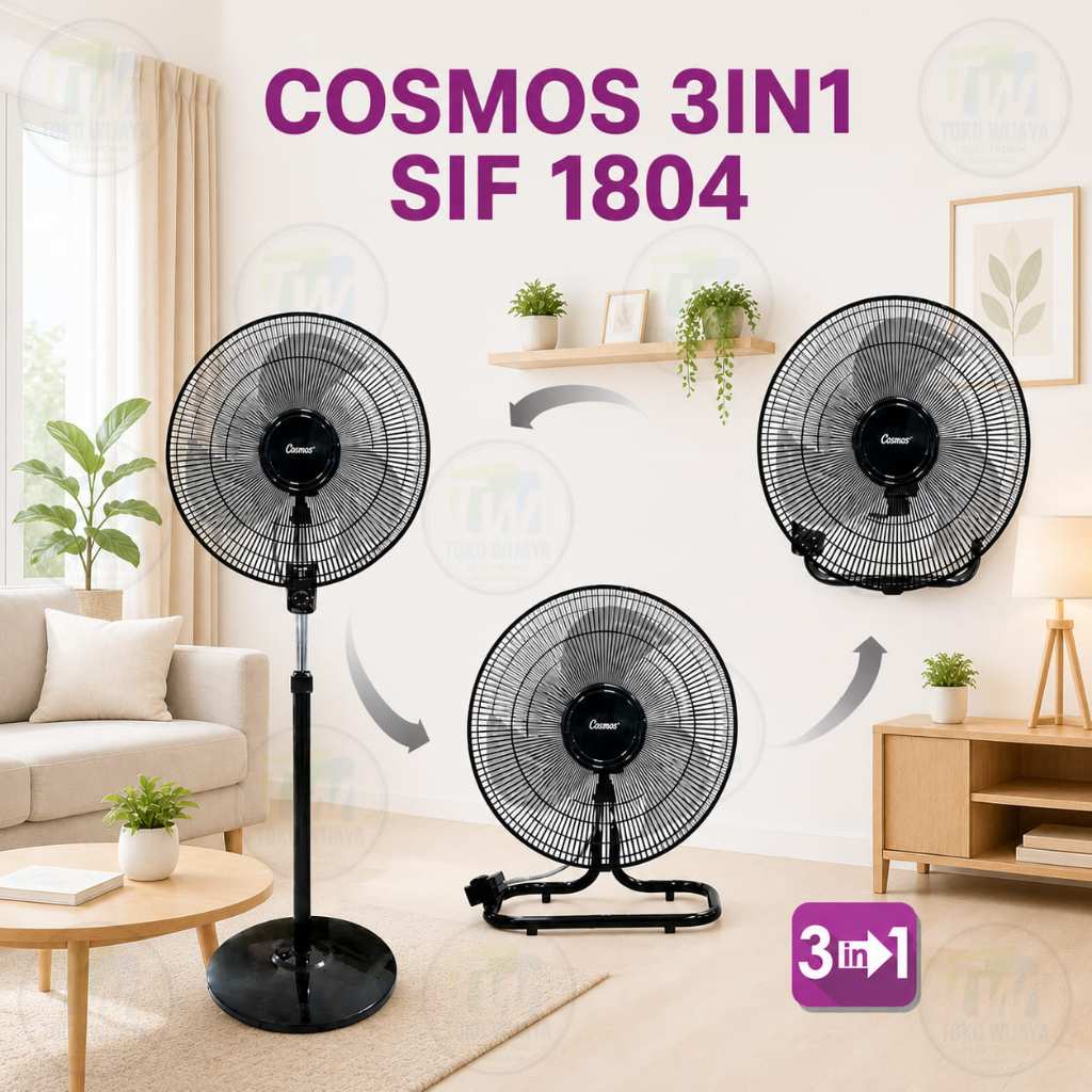 COSMOS SIF 1804 KIPAS ANGIN COSMOS STANDING 3IN1 1804 SIF INDUSTRIAL ALUMINIUM BESI 18