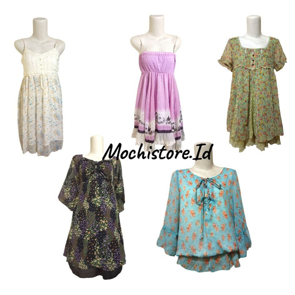 // Mochistore // Batch 10 Dress kawaii premium lace renda floral y2k agejo cottage fairy Axes femme 