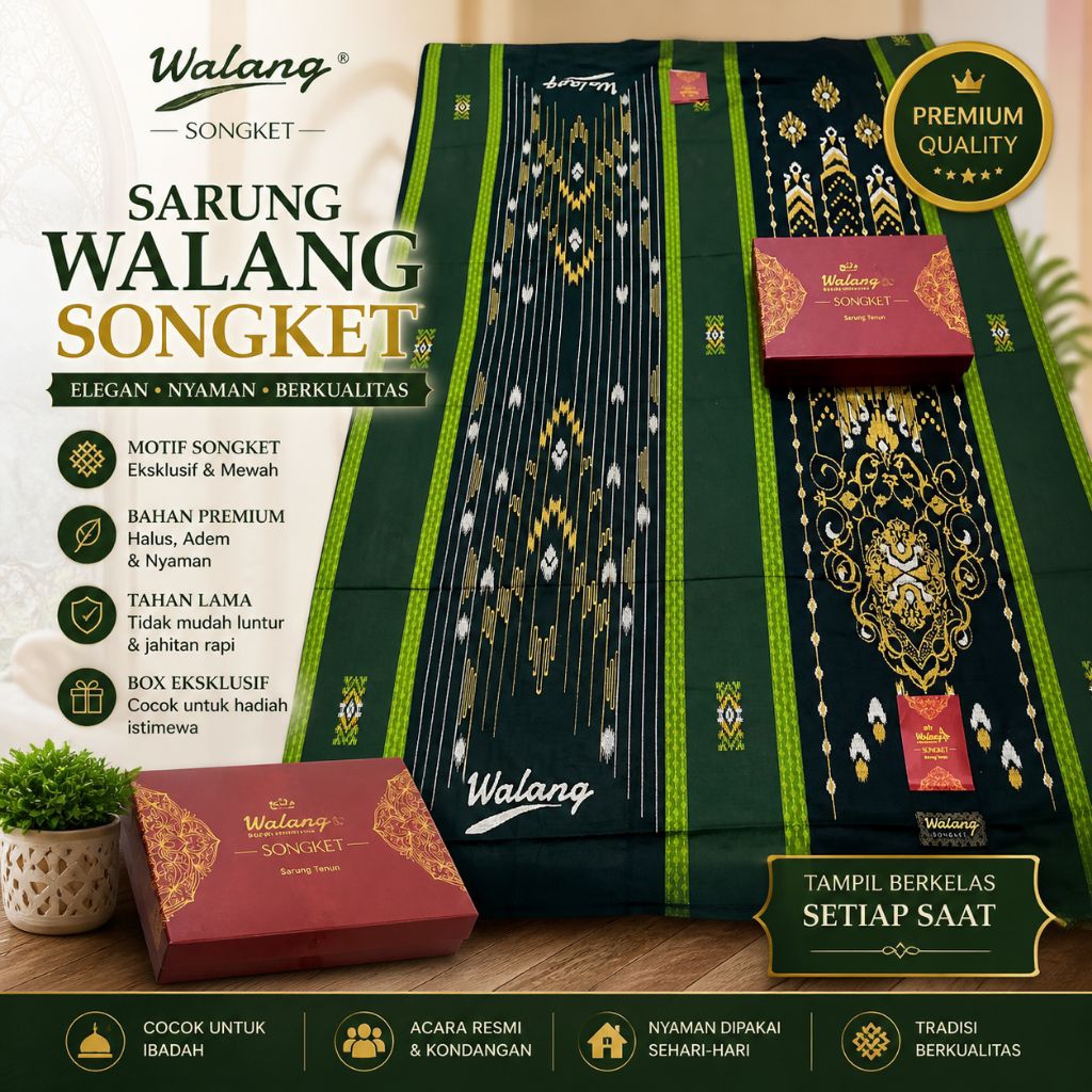 SARUNG WALANG SONGKET PREMIUM – ELEGAN & NYAMAN