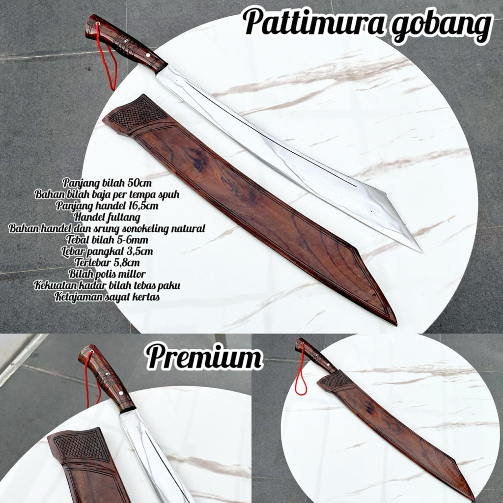 GOLOK KERJA KEBUN GOBANG BAJA PER 50 cm FULLTANK