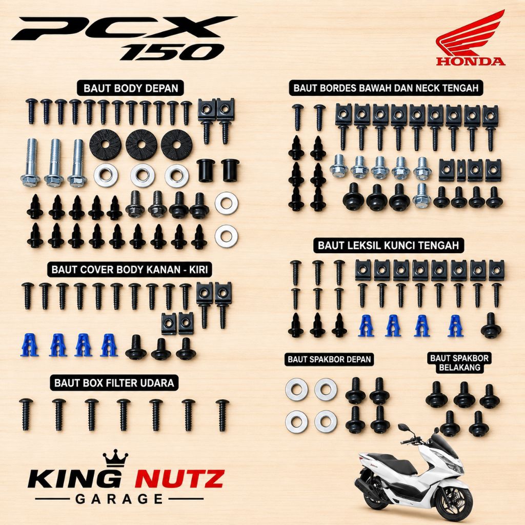 Baut fullset Body Honda PCX 160/ Baut fullset body PCX/ Baut PCX