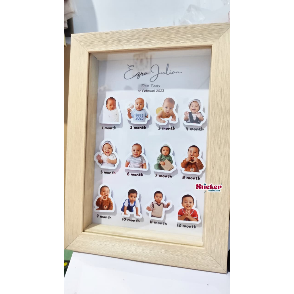 [NEW PRODUCT] Baby Milestone Frame 3D | Frame Milestone Bayi 12 Bulan | Custom Nama Bayi | Kado Newb