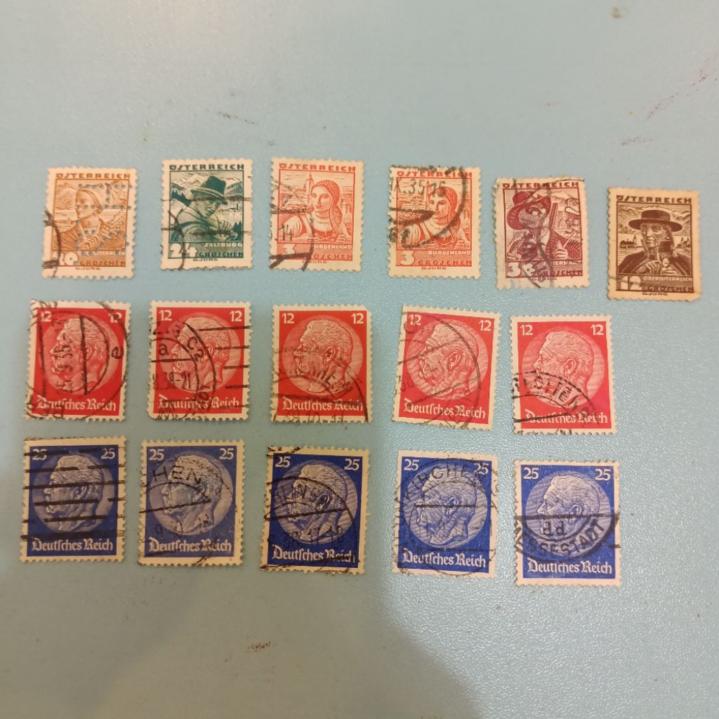 16 biji perangko prangko used vintage kuno Deutches Reich Belanda