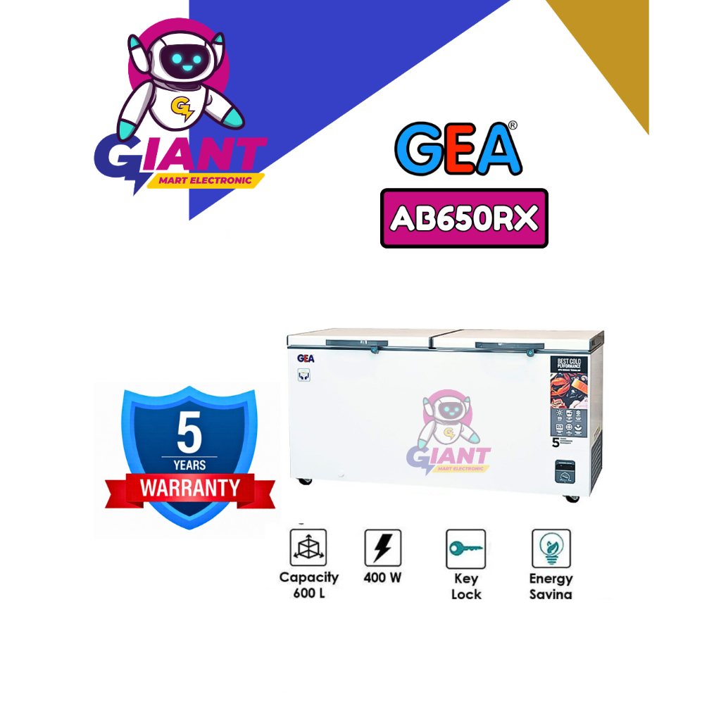 CHEST FREEZER GEA 2 PINTU AB650RX / AB-650RX / AB-650-RX  600 LITER
