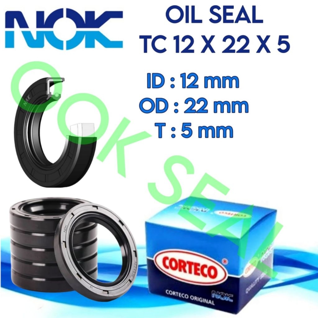 Oil Seal Nok TC 12 x 22 x 5 ( Japan )