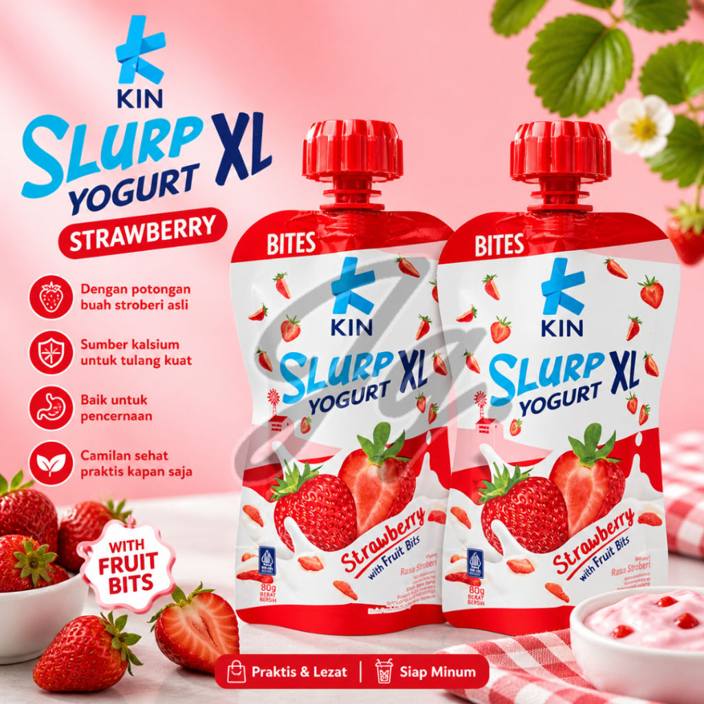 KIN Yogurt Slurp XL Strawberry 80gr