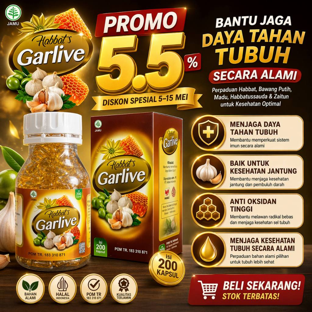 Obat Kolesterol Habbats Garlive Extra Bawang Lanang Habbatussauda Plus Propolis dan Zaitun
