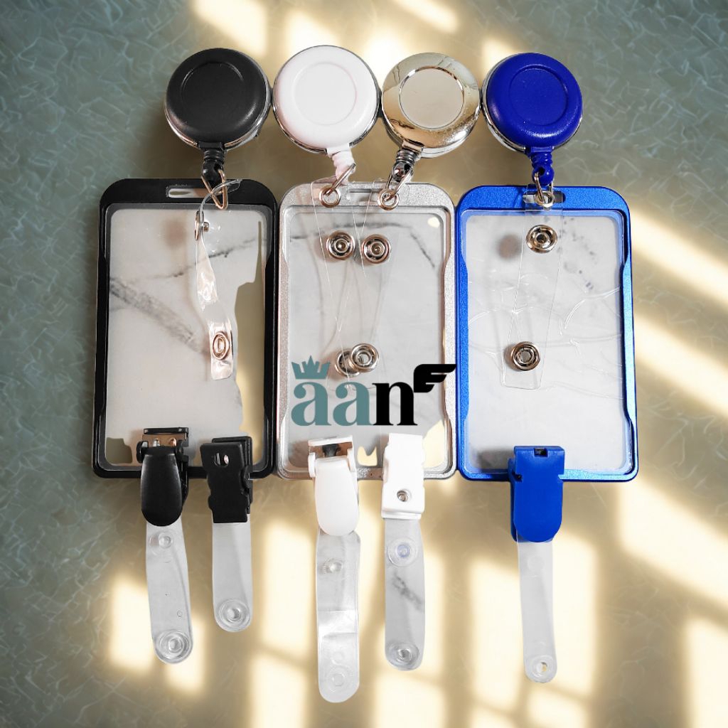 JEPITAN ID CARD ALUMINIUM / ID CARD CLIP HOLDER ALUMINIUM / Yoyo id Card Aluminium POLOS tanpa Logo