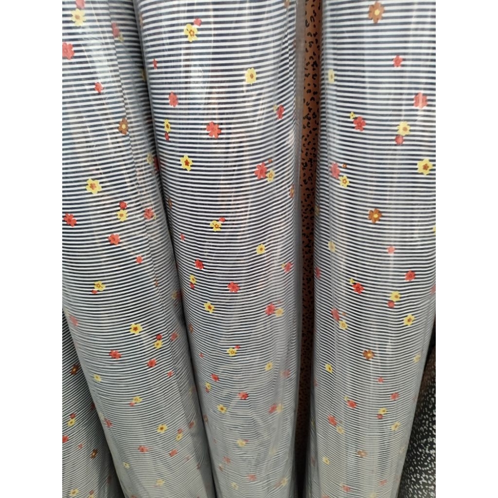 Kain Katun Rayon Viscose Premium Motif Bunga Salur | Harga Per 0.5 M | Bahan Setcel Daster Tunik paj