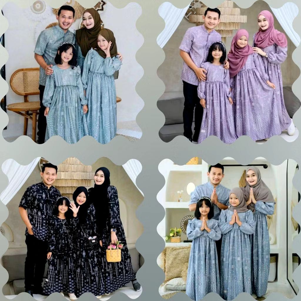 REAL PICT SARIMBIT LEBARAN 2026 SILKY PREMIUM LILAC LAVENDER BAJU PESTA KONDANGAN FAMILY SET UNGU PU