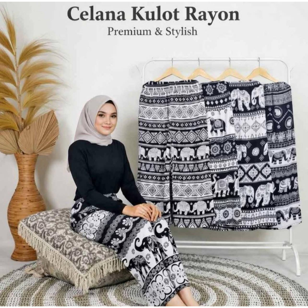 Celana Kulot Gajah Wanita - Kulot Gajah Premium - Kulot Gajah Thailand - Kulot Gajah Jumbo