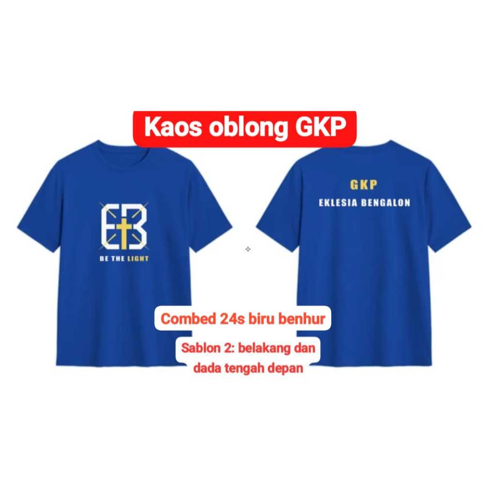 Kaos oblong GKP Bengalon Combed 24s biru benhur