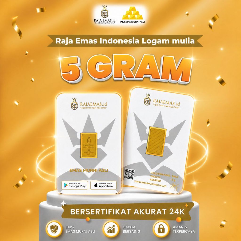 Emas Murni Asli Emas Logam Mulia 5 Gram Bersertifikat Resmi