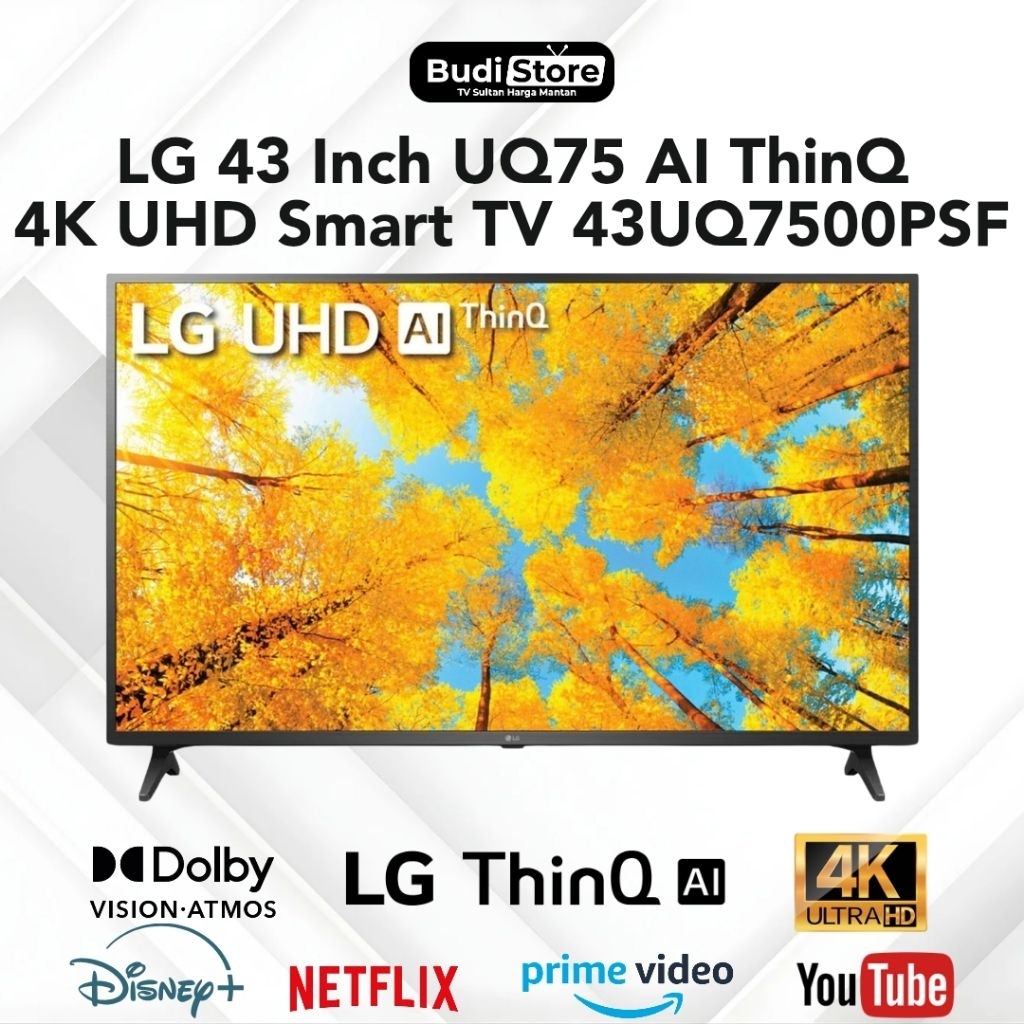 LG 43 Inch UQ75 AI ThinQ 4K UHD Smart TV 43UQ7500PSF