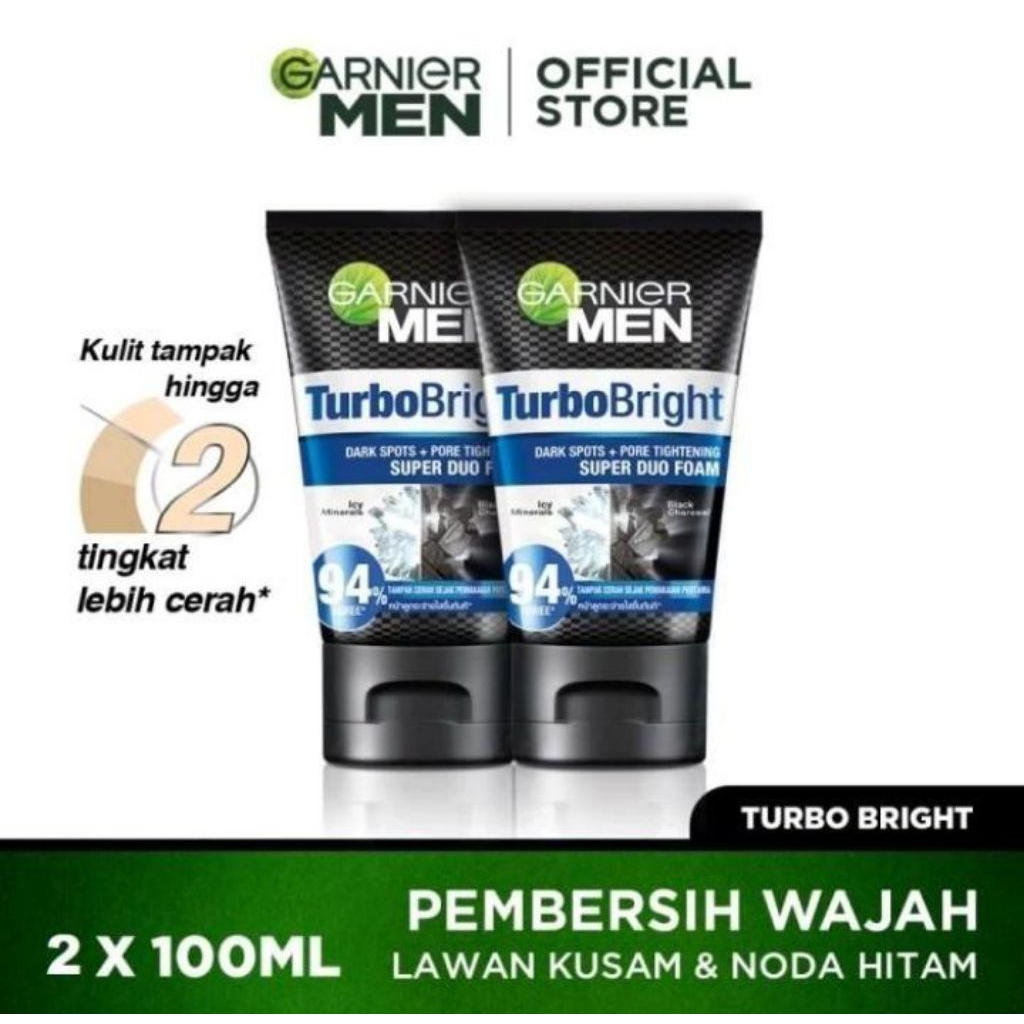GARNIER MEN TURBO BRIGHT SUPER DUO FOAM 100ML