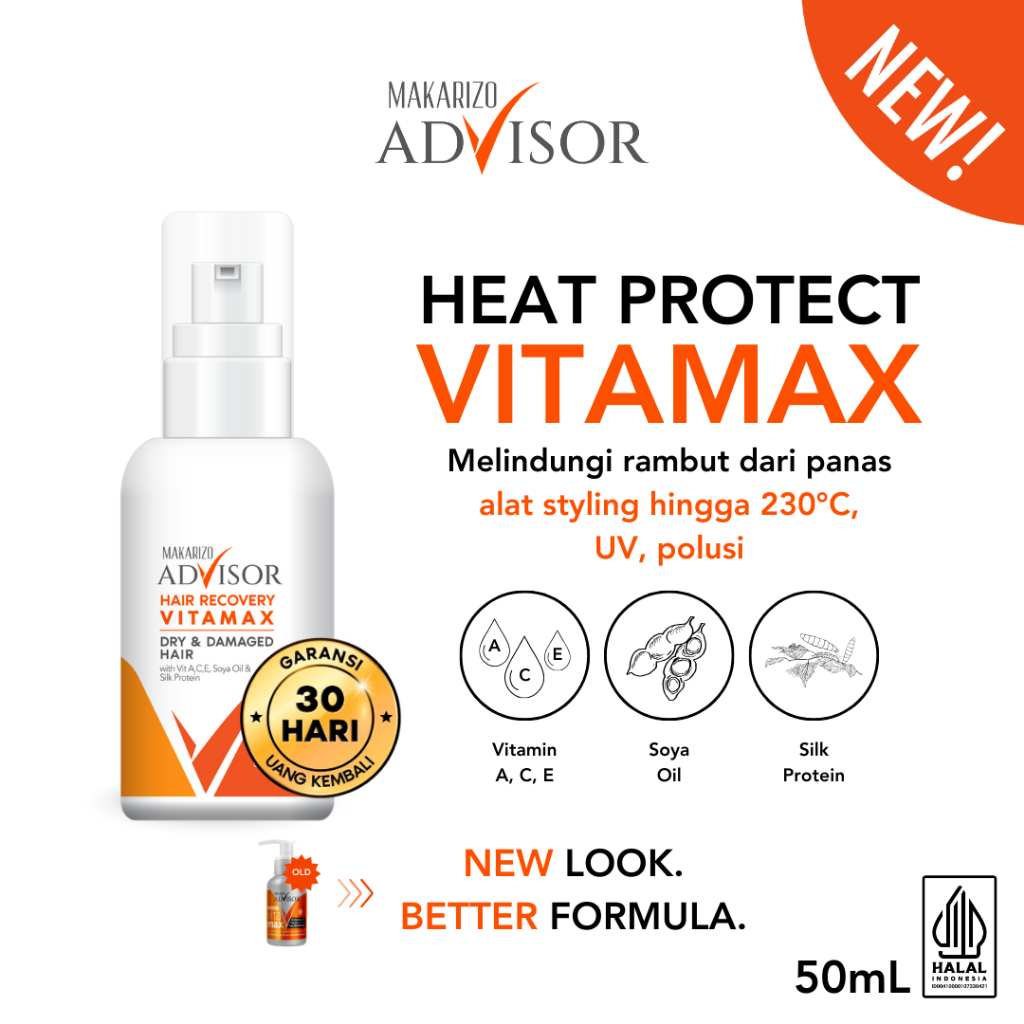 Makarizo Advisor Hair Recovery Vitamax 50mL - Vitamin Rambut / Hair Vitamin / Hair Serum / Hair Prot