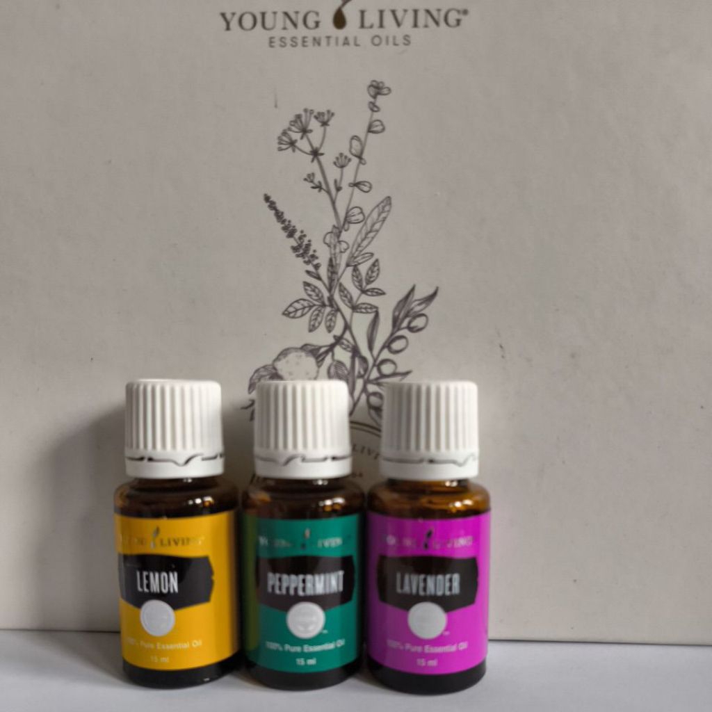 Saleee trio alergi young living oil,peppermint oil young living,lavender oil young living,lemon oil 