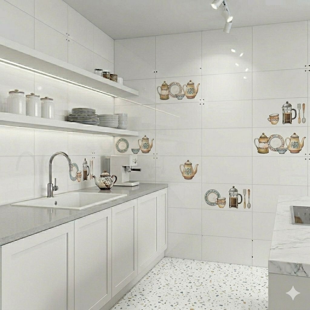keramik 25x50 dinding putih polos habitat cuting/habitat andara white cutting/dinding dapur/keramik 