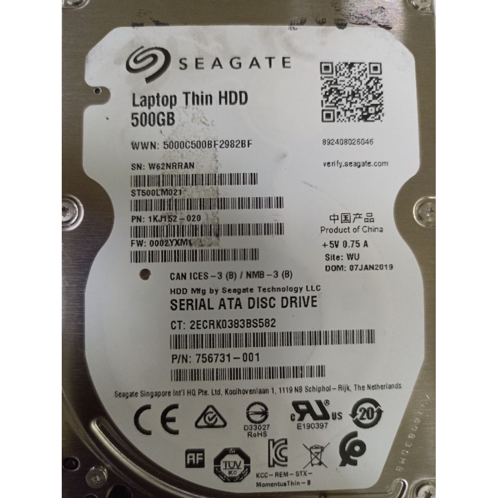 HDD Seagate 2.5 500GB Second