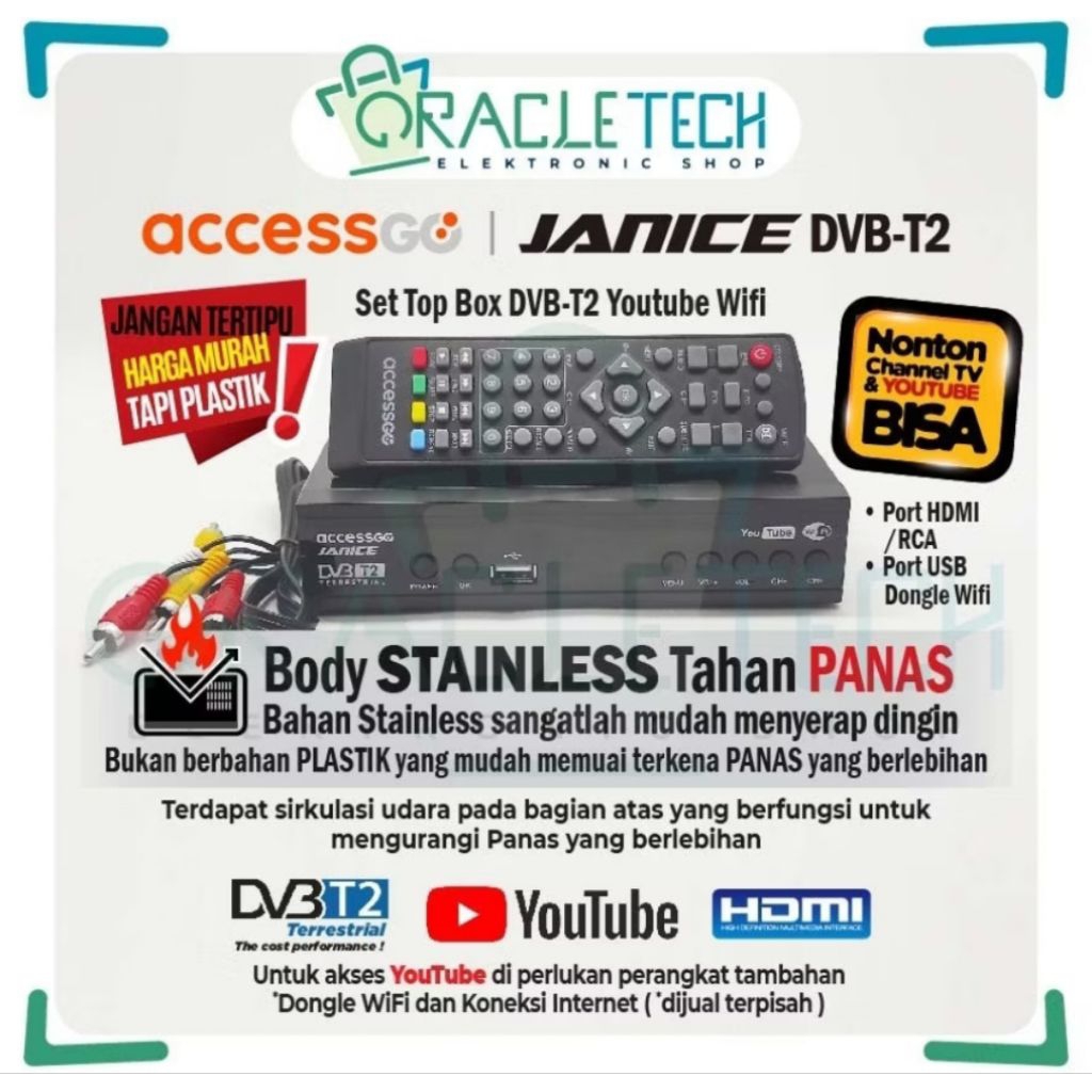 Set Top Box Digital TV AccessGo Janice DVB-T2