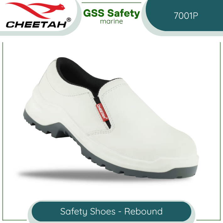 CHEETAH 7001P Safety Shoes S1 SRC Rebound - Sepatu Safety Laboratorium Putih