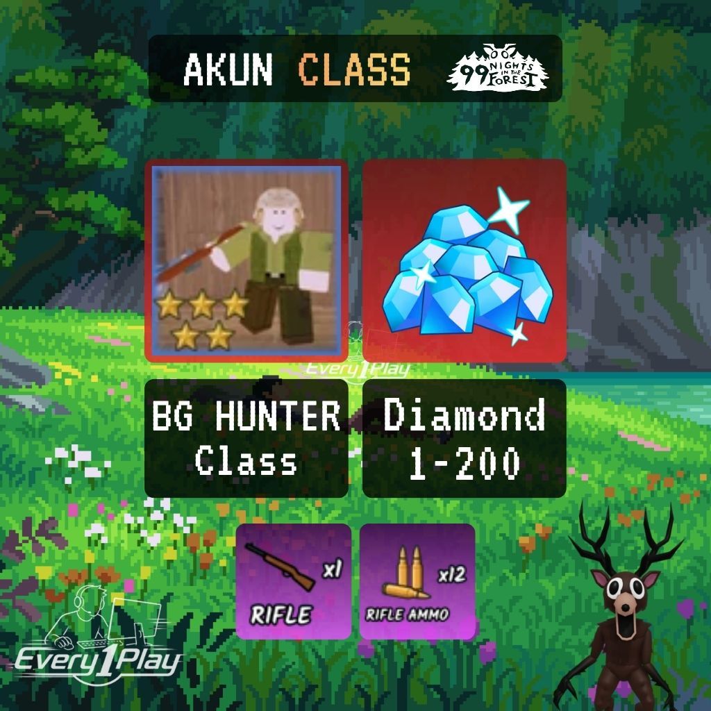 Akun 99 Night in the Forest BIG GAME HUNTER Class - Akun 99 NITF Class BIG GAME HUNTER - Akun Roblox