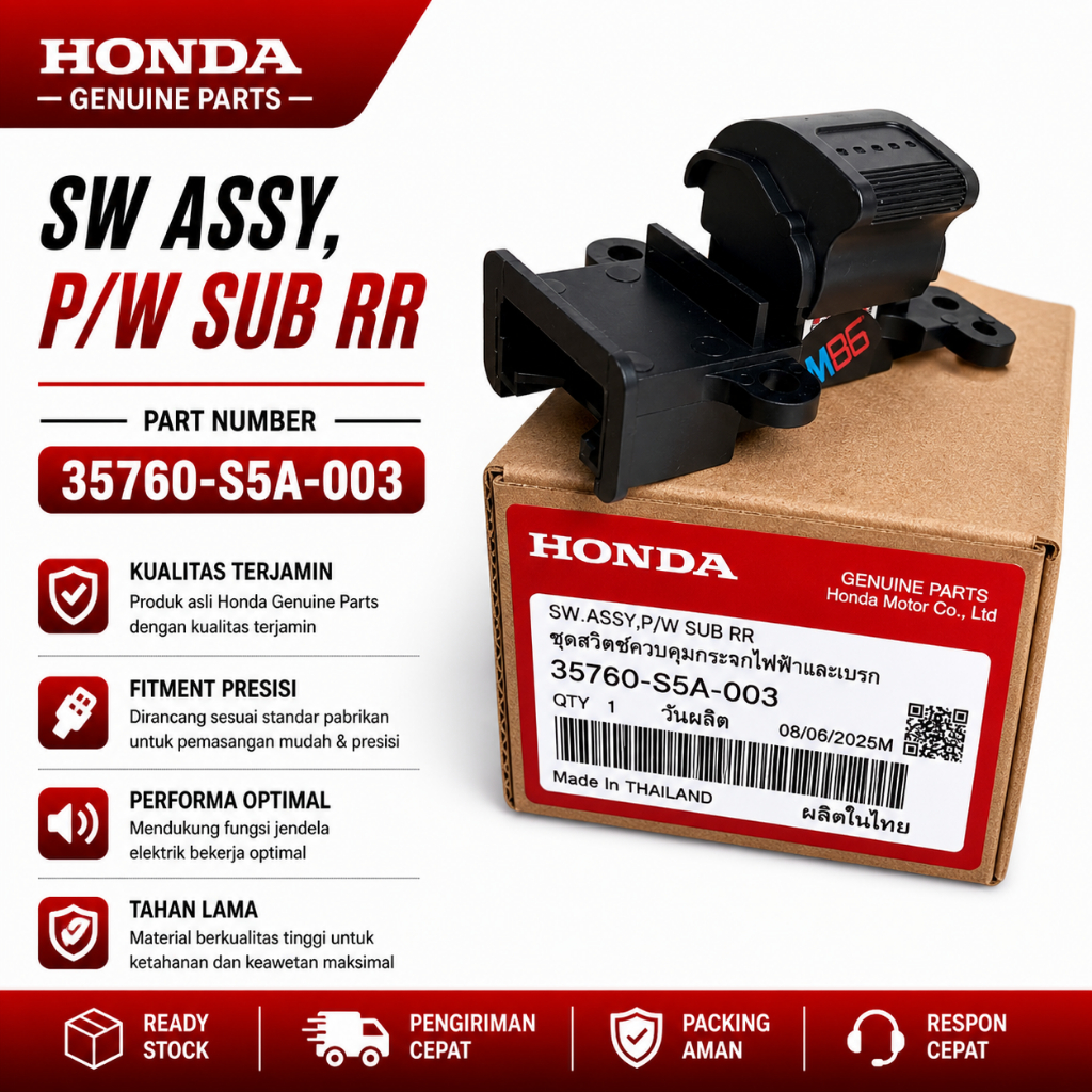 Switch Saklar power window Belakang Kanan  Honda CRV Gen 2 2002-2006 Civic ES Century 2001-2005 3576