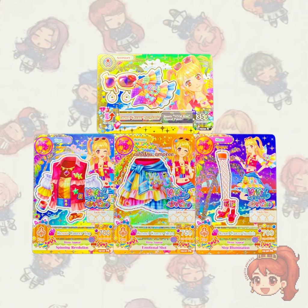 Aikatsu Premium Zodiac Vivid Kiss Resort Cancer Set Mikuru Natsuki