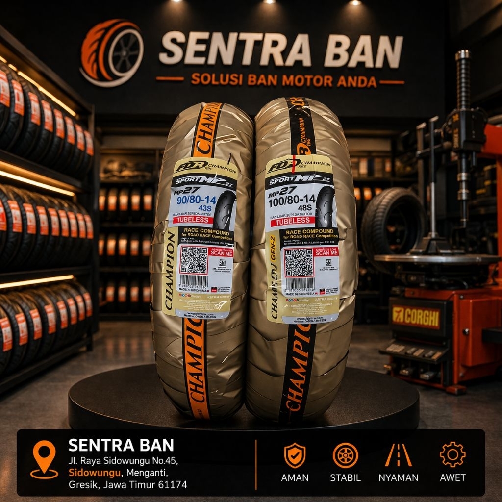 BAN FDR MP27 90/80-14 //BAN DONAT FDR MP27 TUBLES//MP27 90/80-17 TUBLES