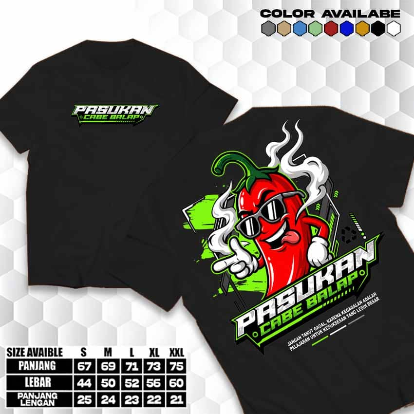 Garuda Baju - Kaos Pasukan Cabe Balap | Kaos Cabe Balap | Bahan Katun Kombed | Baju Murah | Bisa COD