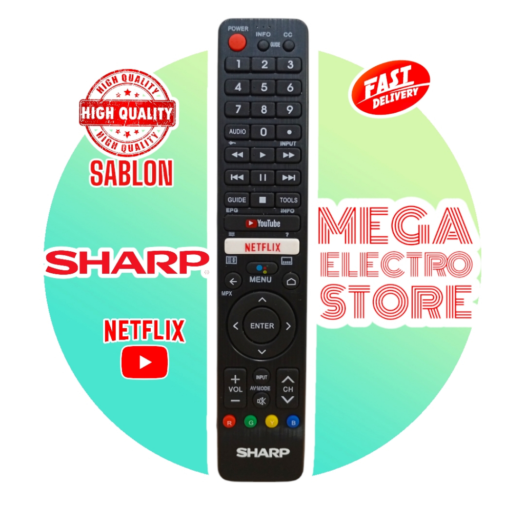 REMOTE REMOT TV SHARP LED ANDROID SMART Grade Ori