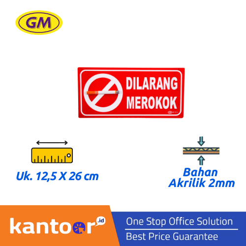 GM LABEL 3D DILARANG MEROKOK LM 311 MEDIUM WARNA