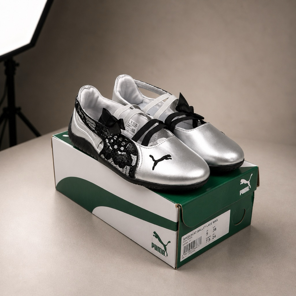 Sepatu Puma Speedcat Ballet Silver Black Slip on