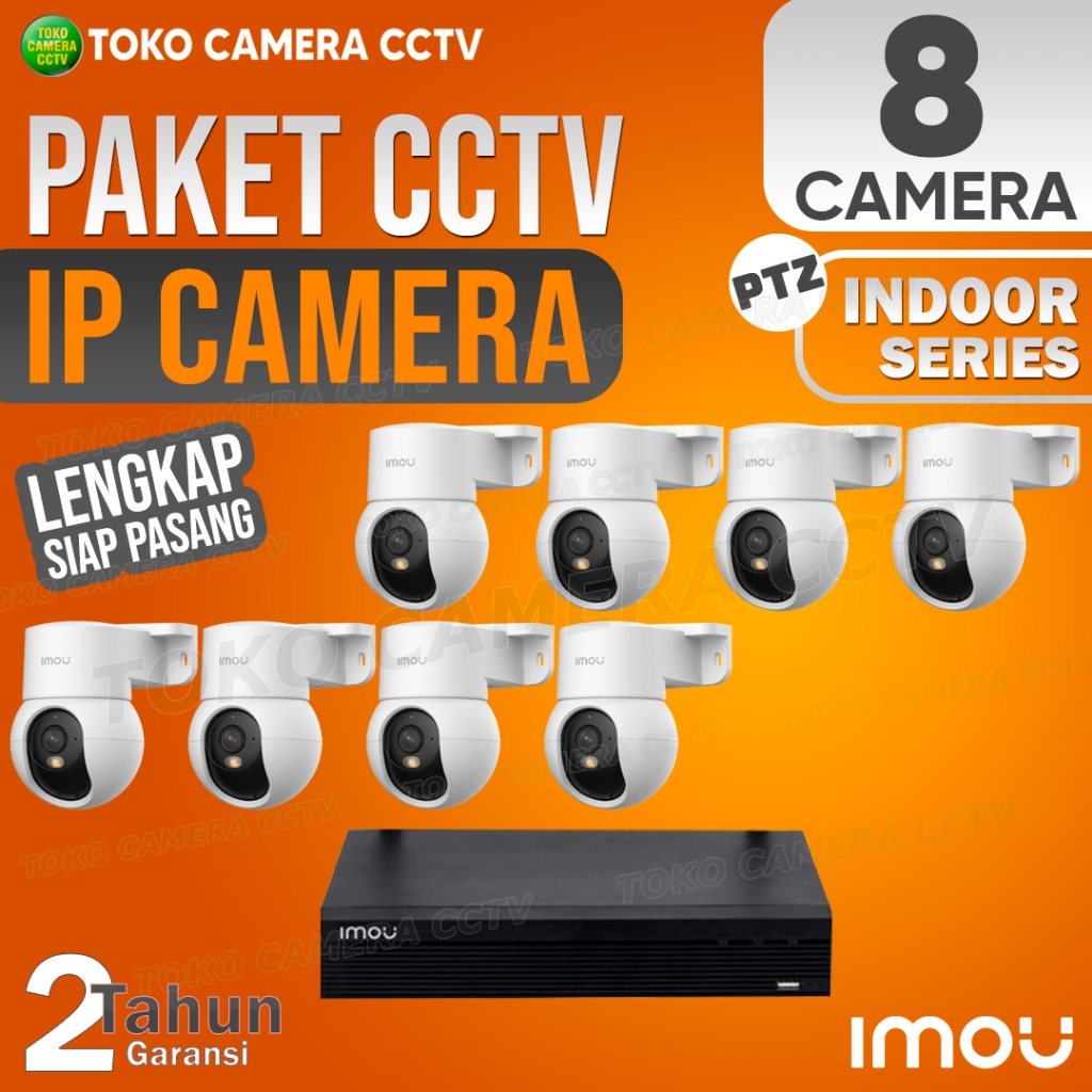 PAKET CCTV IP CAMERA PTZ IMOU 3MP 5MP INDOOR 10 CHANNEL 8 KAMERA