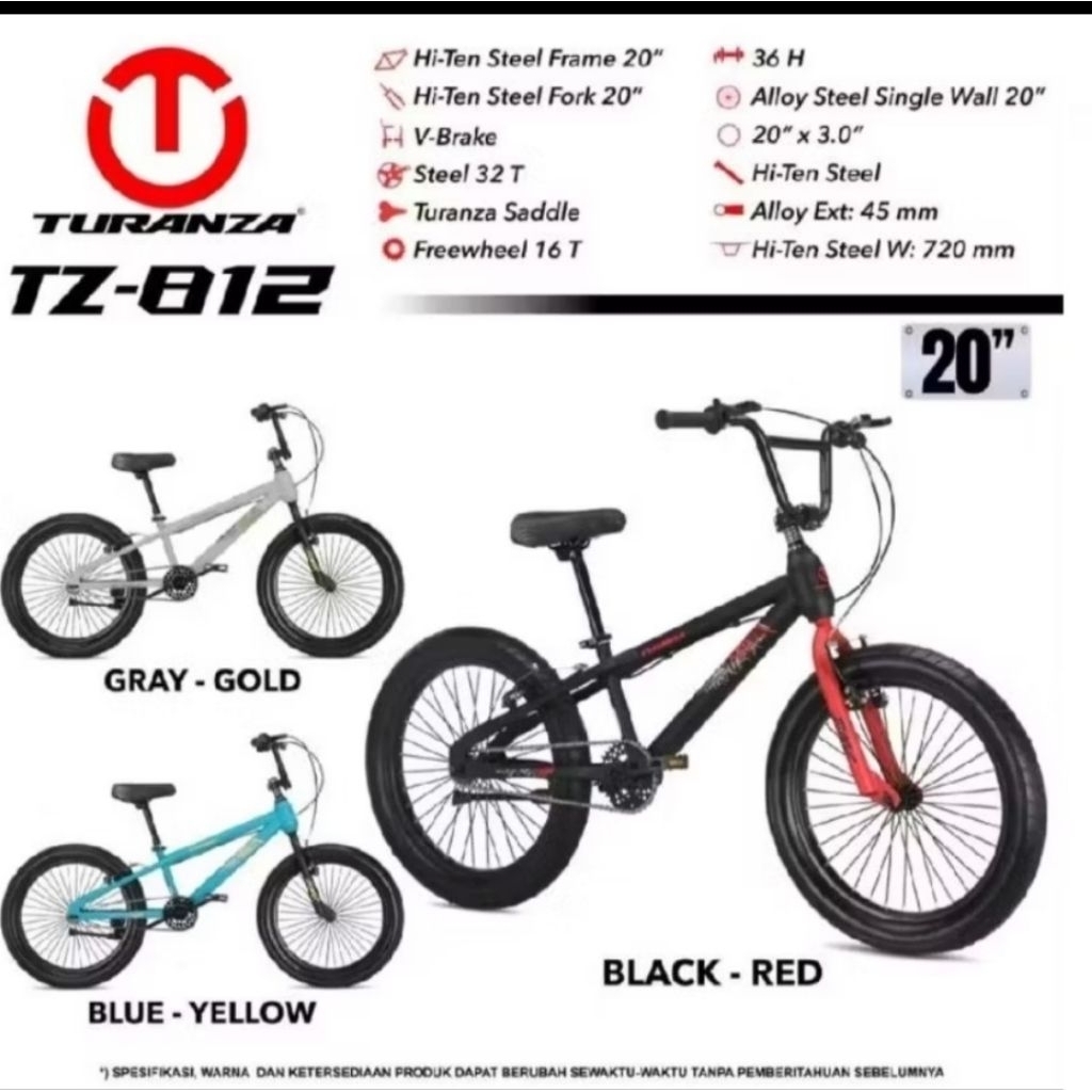 sepeda anak remaja Bmx 20 inch turanza TZ 811 812 clarion 9920 HT pacific