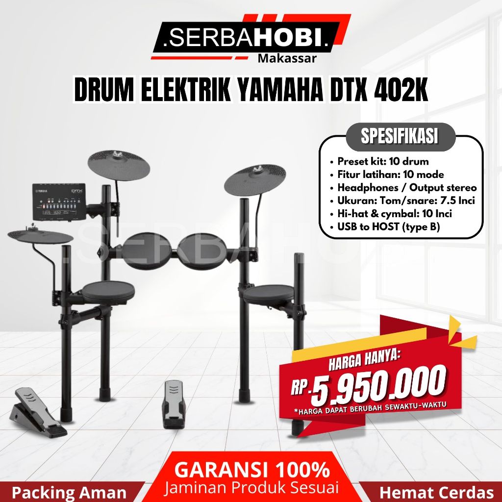 Drum Set Elektrik Yamaha DTX402K With Modul Sound Mantap