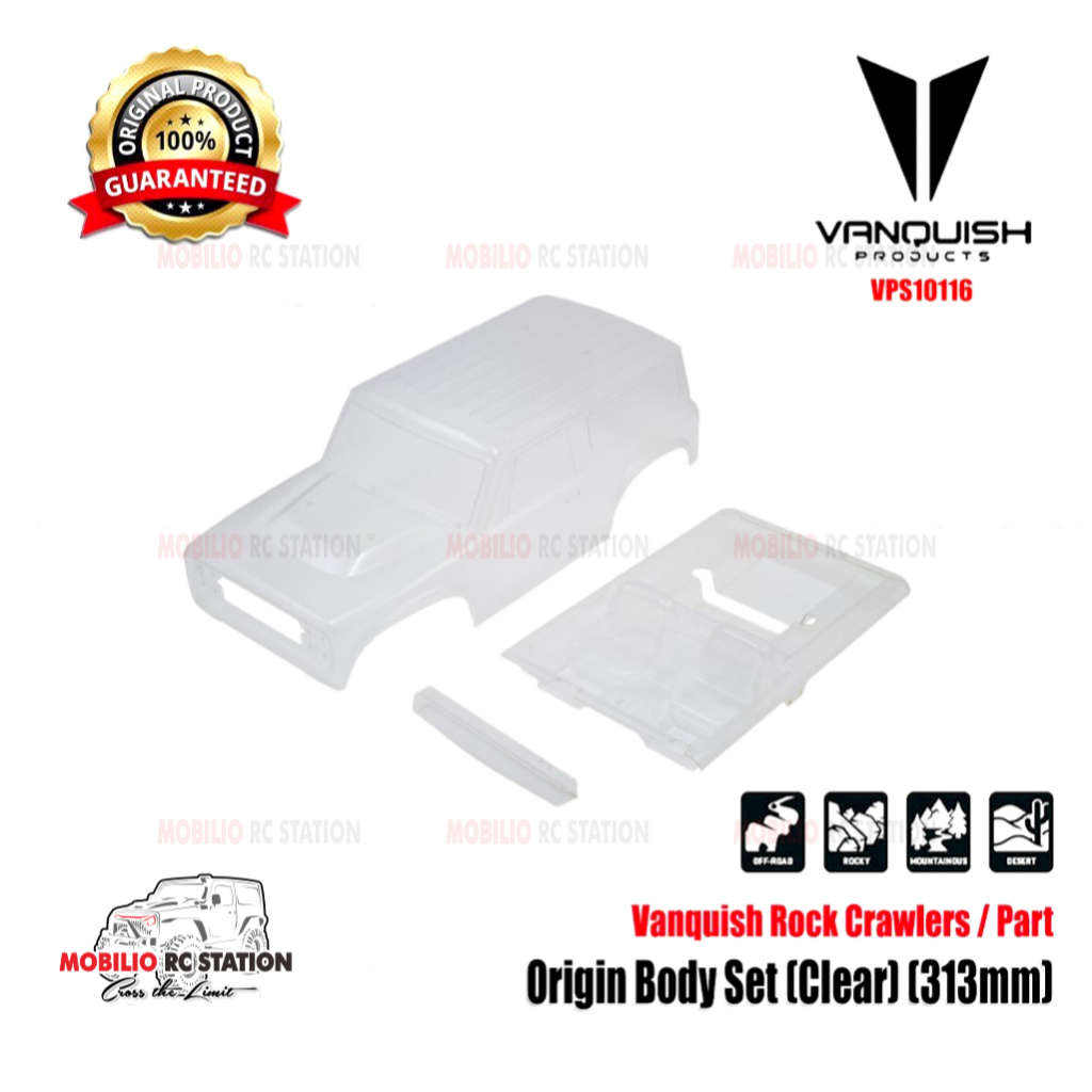 Vanquish Products Origin Clear Body Set WB 313MM for RC Crawler Cars