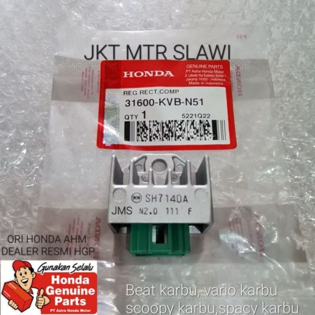 31600-KVB-N51/31600-K07-901 kiprok atau regulator honda Blade 110 K07A (2011-2014)vario karbu, beat 