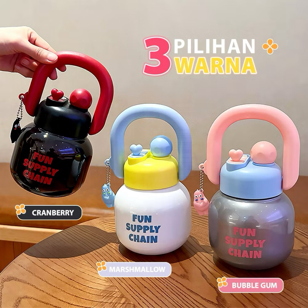 Botol Minum Anak 800ml Metalik Botol Air Minum Snager Anti bocor Bulat unik Bahan Plastik Premium BP